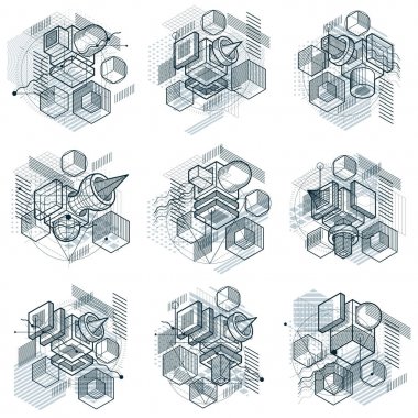 Soyut izometrik elemanları ile