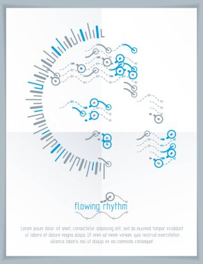 Dalgalı çizgiler desen yuvarlak biçim