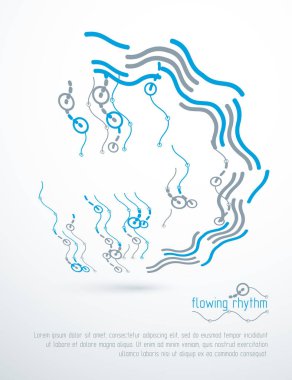 Dalgalı çizgiler desen yuvarlak biçim