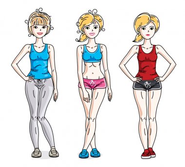 Spor elbise giyen kadınlar