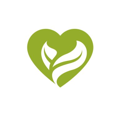 kalp sevgi dolu yeşil yaprakları ile süslenmiş