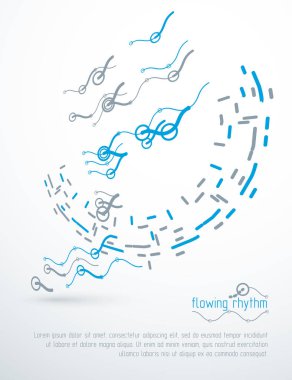 Dalgalı çizgiler desen yuvarlak biçim