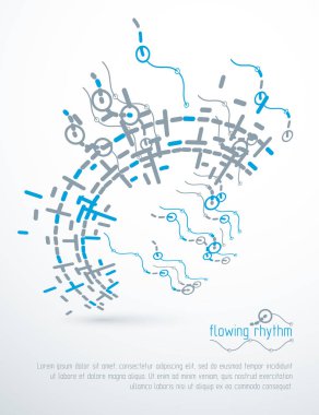 Dalgalı çizgiler desen yuvarlak biçim