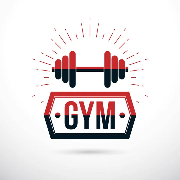 Logo del gimnasio de levantamiento de pesas — Vector de stock