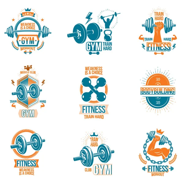 Emblemas del tema Fitness — Vector de stock