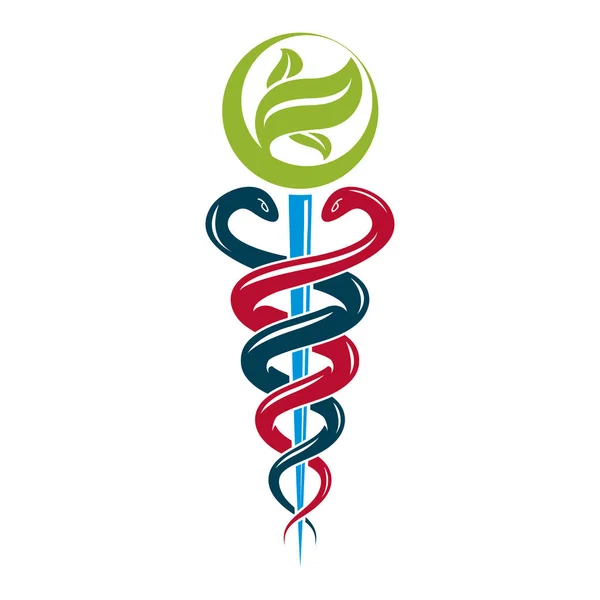An Illustration Of The Caduceus Symbol Of Two Snakes Intertwined Stock 143