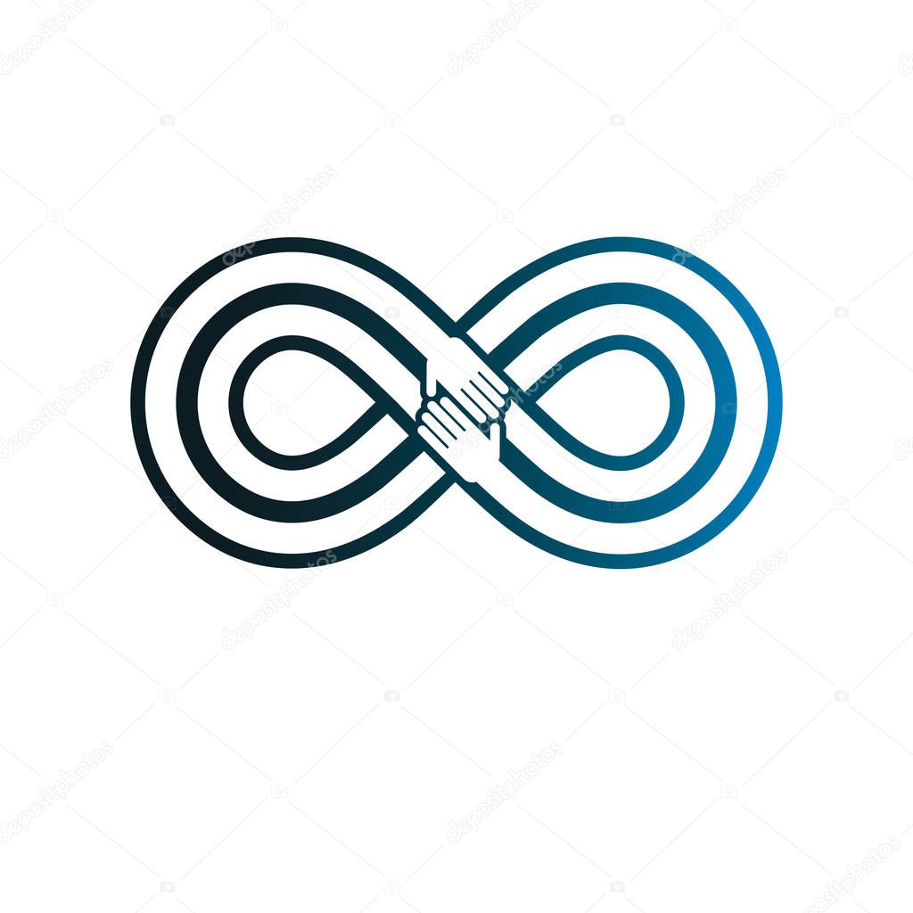Friendship conceptual vector symbol isolated on white background.