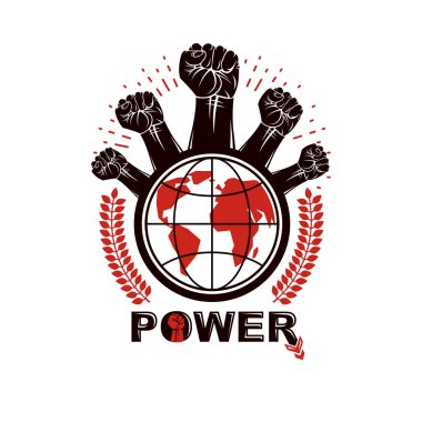 Sıkılı yumruklarını vektör amblemi