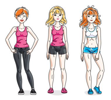 Spor elbise giyen kadınlar