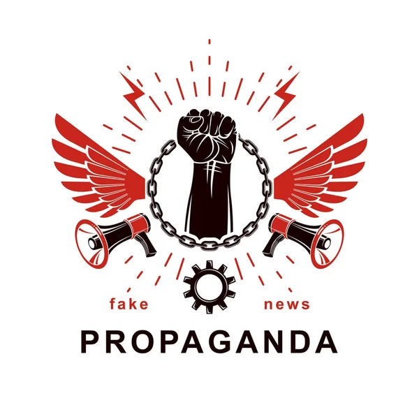 Propaganda emblema vectorial — Vector de stock