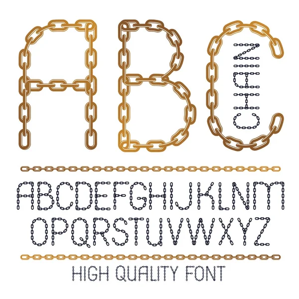 Chain links font — Stock Vector