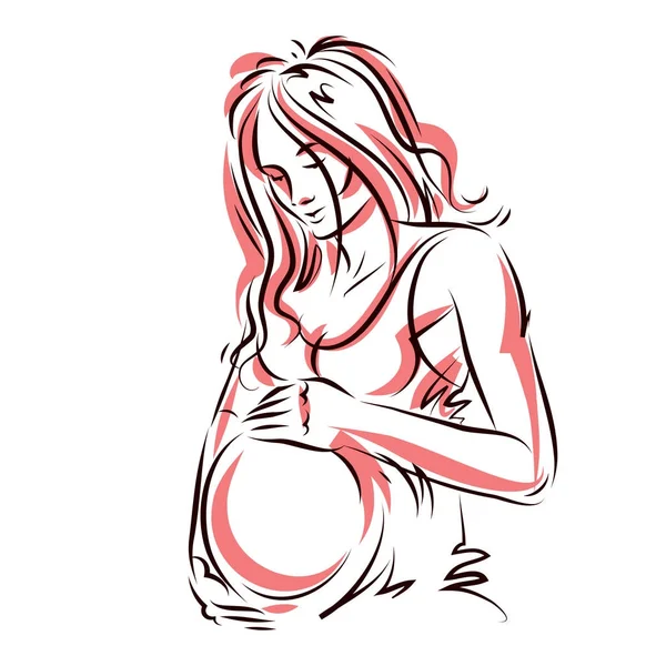 Corps féminin enceinte — Image vectorielle