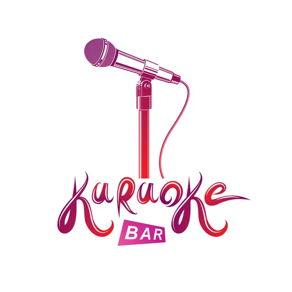 Karaoke festa emblema — Vetor de Stock