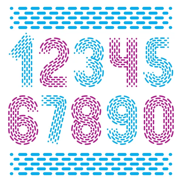 Sunny cartoon striped numbers — Stock Vector