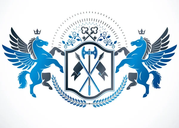 Heraldyczny herb godło dekoracyjne — Wektor stockowy