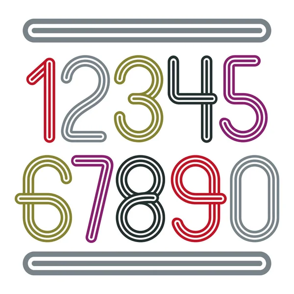 Cartoon striped extensive numbers — Stock Vector