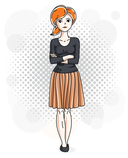 Молодих redhead жінка — стоковий вектор