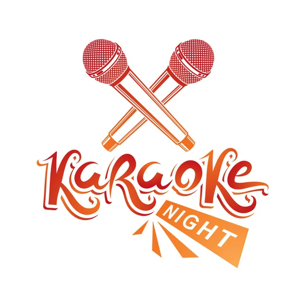 Karaoke emblema de la fiesta — Vector de stock