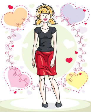 Genç sarışın kadın. 