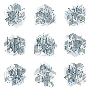 izometrik elemanları ile geometrik desenler