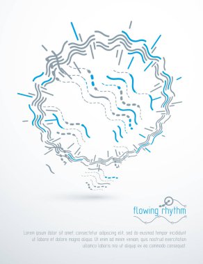 Soyut dalgalı çizgiler çizim