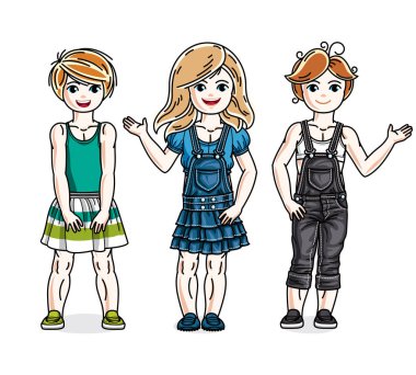 Şirin küçük kızlar. 