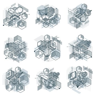 Soyut izometrik elemanları ile