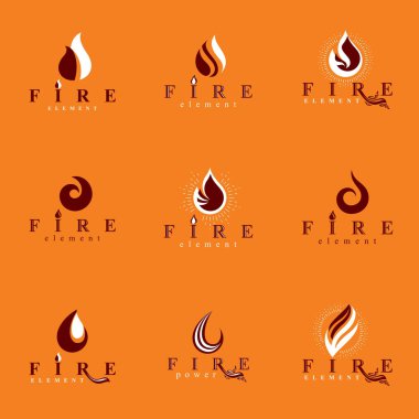 sıcak yanan alev sembolleri