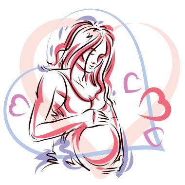 Pregnant female body  clipart