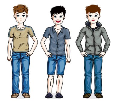 Genç teen erkek seti