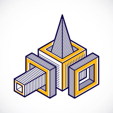 Elemanları ile izometrik soyutlama