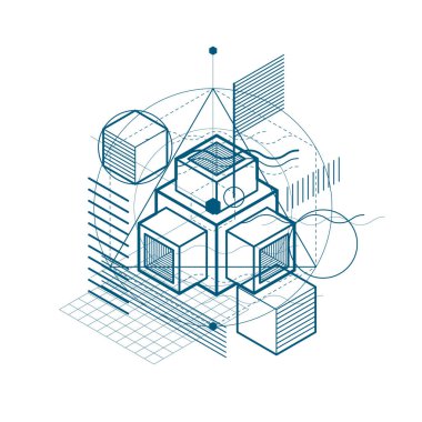 Soyut izometrik kompozisyon