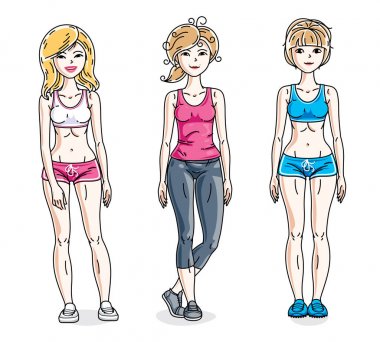 Spor elbise giyen kadınlar