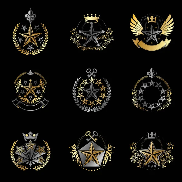 Emblemi militari Stars — Vettoriale Stock