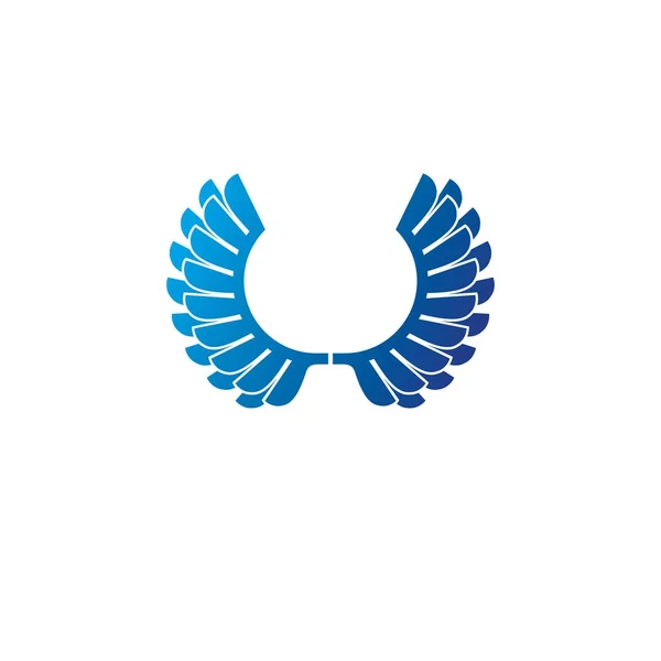 Blauwe vleugels heraldische symbool — Stockvector