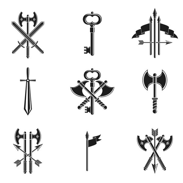 Vintage Weapon Emblems set.