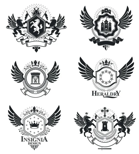 Ilustração emblema heráldico . —  Vetores de Stock