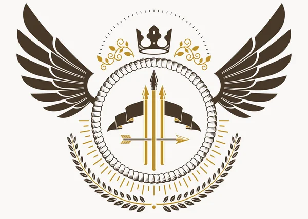 Heraldiska emblem illustration. — Stock vektor