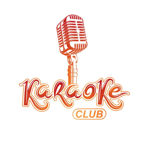 Karaoke festa emblema — Vetor de Stock