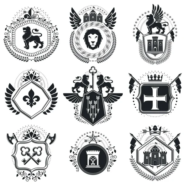 Colección escudo de armas — Vector de stock