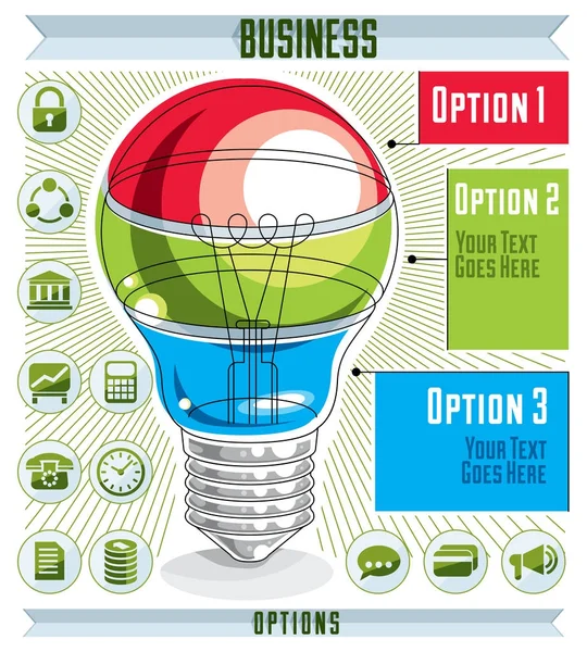 Light bulb idea infographics template — Stock Vector