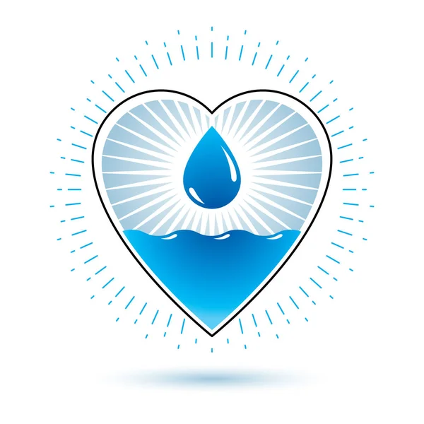 Blauw water logo — Stockvector