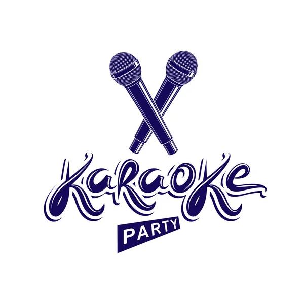 Karaoke partij embleem — Stockvector