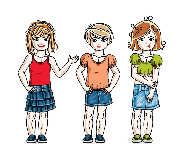 Mignonnes petites filles — Image vectorielle