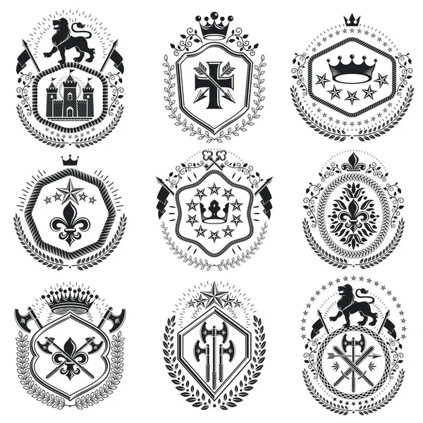 Colección escudo de armas — Archivo Imágenes Vectoriales