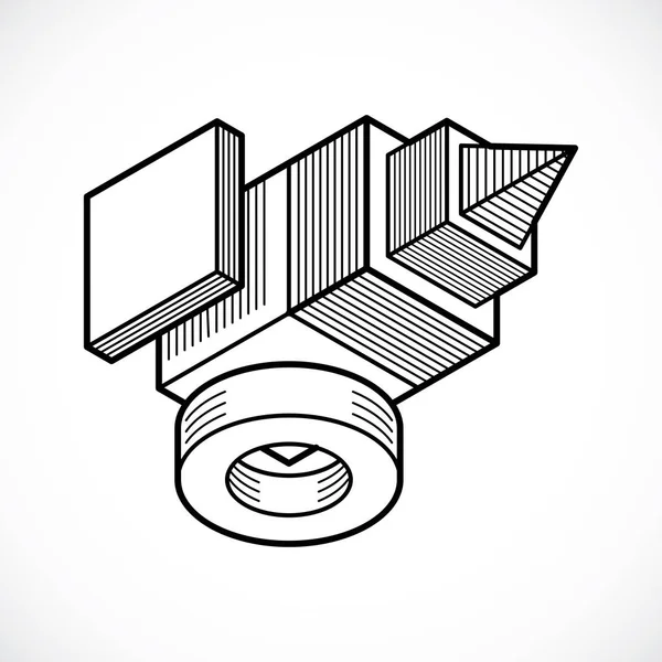 Abstrakta tredimensionell form — Stock vektor