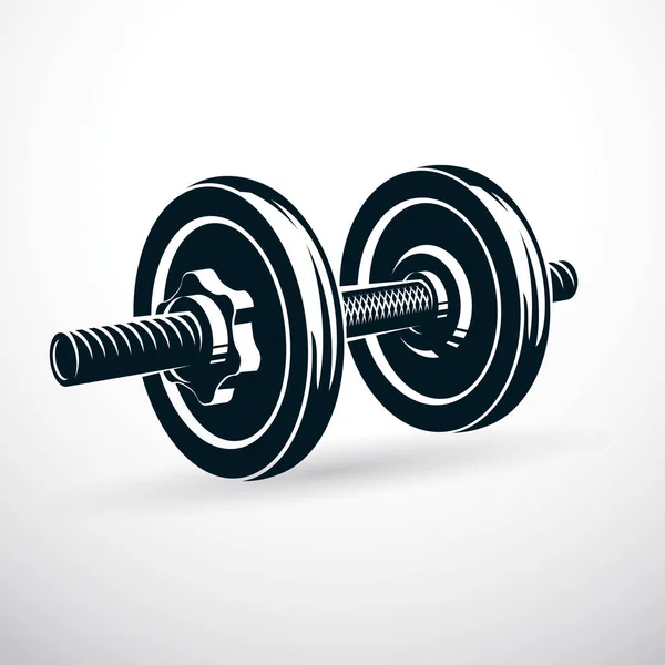 Dumbbell with disc weight illustration — Stock Vector