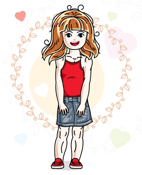 Redhead girl wearing casual clothes — Stock Vector