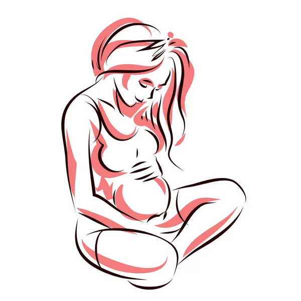 Corps féminin enceinte — Image vectorielle