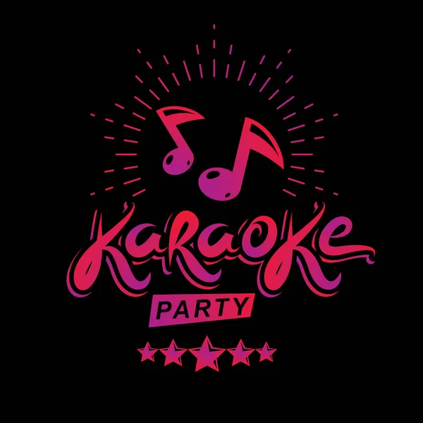 Karaoke emblema de la fiesta — Vector de stock